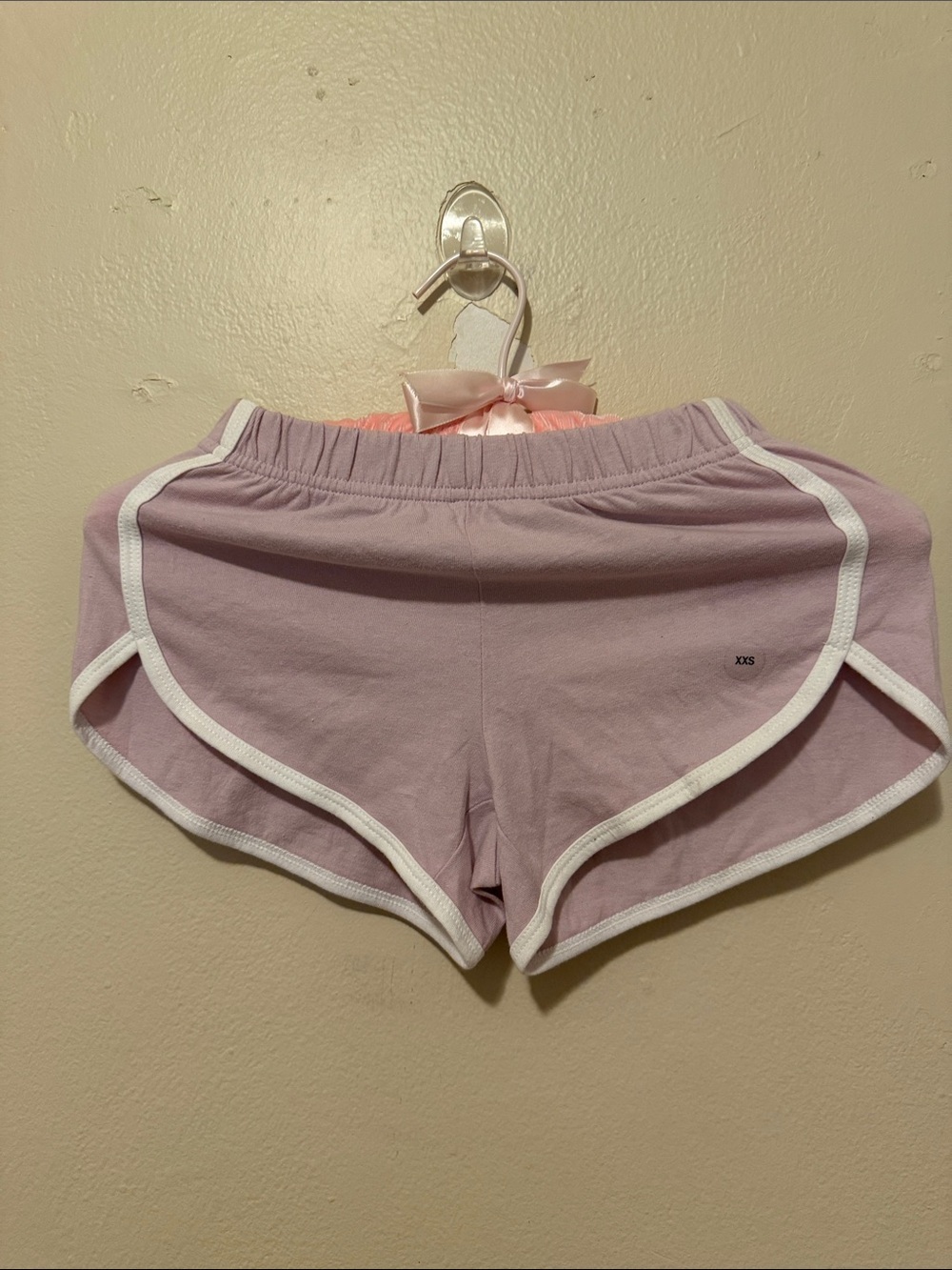 Justice Lilac Athletic Dolphin Shorts with White Trim